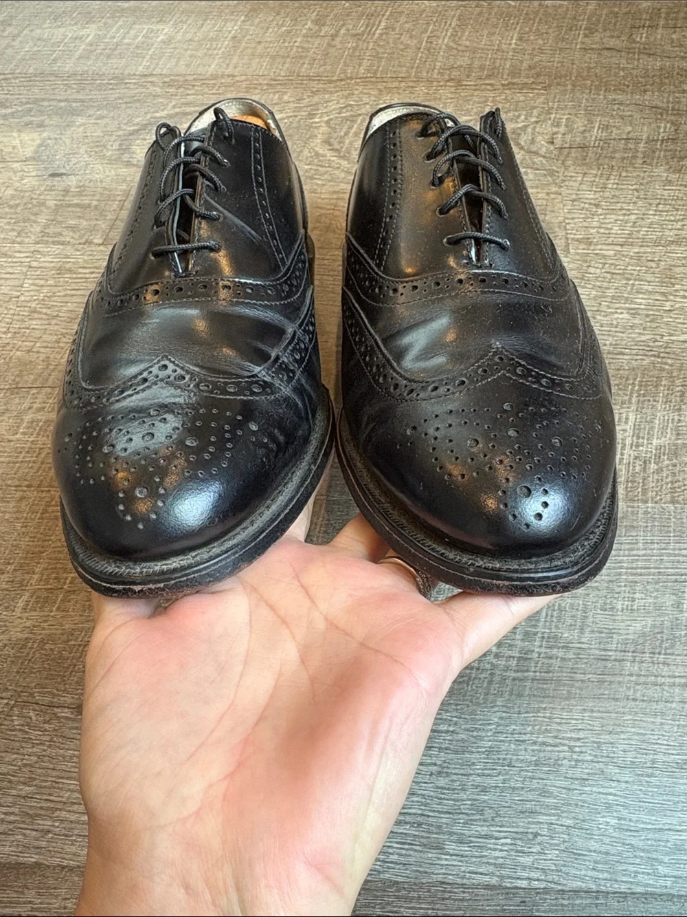 Bostonian Black Leather Wingtip Oxford Dress Shoes Men’s 11 E/C Black READ